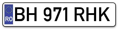 Placuta inmatriculare numar auto  BH-971-RHK, BH 971 RHK, BH971RHK