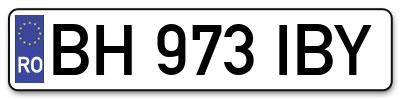 Placuta inmatriculare numar auto  BH-973-IBY, BH 973 IBY, BH973IBY