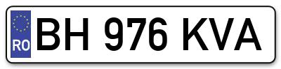 Placuta inmatriculare numar auto  BH-976-KVA, BH 976 KVA, BH976KVA
