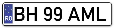 Placuta inmatriculare numar auto  BH-99-AML, BH 99 AML, BH99AML