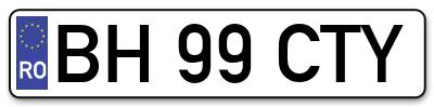 Placuta inmatriculare numar auto  BH-99-CTY, BH 99 CTY, BH99CTY