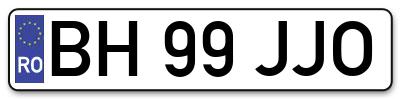 Placuta inmatriculare numar auto  BH-99-JJO, BH 99 JJO, BH99JJO