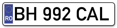 Placuta inmatriculare numar auto  BH-992-CAL, BH 992 CAL, BH992CAL