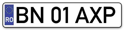 Placuta inmatriculare numar auto  BN-01-AXP, BN 01 AXP, BN01AXP