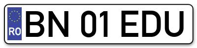 Placuta inmatriculare numar auto  BN-01-EDU, BN 01 EDU, BN01EDU