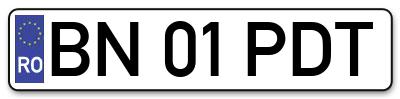 Placuta inmatriculare numar auto  BN-01-PDT, BN 01 PDT, BN01PDT