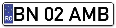 Placuta inmatriculare numar auto  BN-02-AMB, BN 02 AMB, BN02AMB