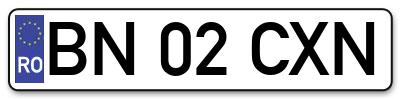 Placuta inmatriculare numar auto  BN-02-CXN, BN 02 CXN, BN02CXN