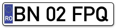Placuta inmatriculare numar auto  BN-02-FPQ, BN 02 FPQ, BN02FPQ