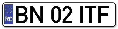 Placuta inmatriculare numar auto  BN-02-ITF, BN 02 ITF, BN02ITF