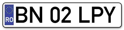 Placuta inmatriculare numar auto  BN-02-LPY, BN 02 LPY, BN02LPY