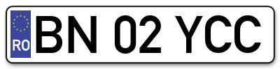 Placuta inmatriculare numar auto  BN-02-YCC, BN 02 YCC, BN02YCC