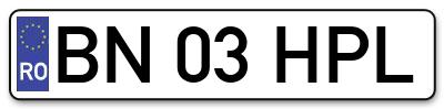 Placuta inmatriculare numar auto  BN-03-HPL, BN 03 HPL, BN03HPL