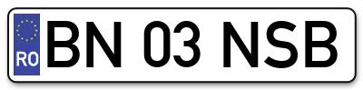 Placuta inmatriculare numar auto  BN-03-NSB, BN 03 NSB, BN03NSB