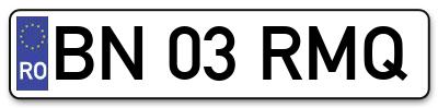 Placuta inmatriculare numar auto  BN-03-RMQ, BN 03 RMQ, BN03RMQ