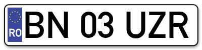 Placuta inmatriculare numar auto  BN-03-UZR, BN 03 UZR, BN03UZR