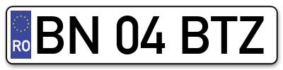 Placuta inmatriculare numar auto  BN-04-BTZ, BN 04 BTZ, BN04BTZ