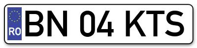 Placuta inmatriculare numar auto  BN-04-KTS, BN 04 KTS, BN04KTS