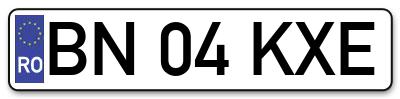 Placuta inmatriculare numar auto  BN-04-KXE, BN 04 KXE, BN04KXE