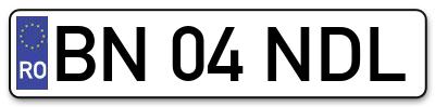 Placuta inmatriculare numar auto  BN-04-NDL, BN 04 NDL, BN04NDL