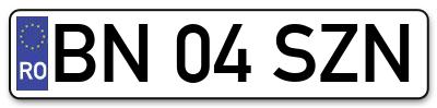 Placuta inmatriculare numar auto  BN-04-SZN, BN 04 SZN, BN04SZN