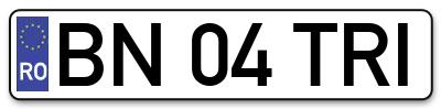 Placuta inmatriculare numar auto  BN-04-TRI, BN 04 TRI, BN04TRI