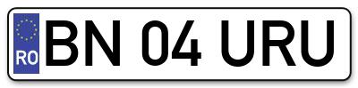Placuta inmatriculare numar auto  BN-04-URU, BN 04 URU, BN04URU