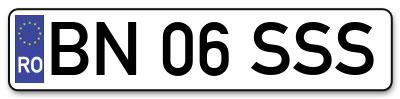 Placuta inmatriculare numar auto  BN-06-SSS, BN 06 SSS, BN06SSS