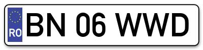 Placuta inmatriculare numar auto  BN-06-WWD, BN 06 WWD, BN06WWD