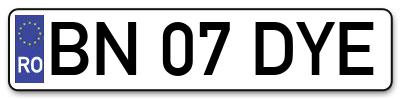 Placuta inmatriculare numar auto  BN-07-DYE, BN 07 DYE, BN07DYE