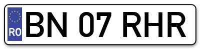Placuta inmatriculare numar auto  BN-07-RHR, BN 07 RHR, BN07RHR