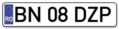 Placuta inmatriculare numar auto  BN-08-DZP, BN 08 DZP, BN08DZP