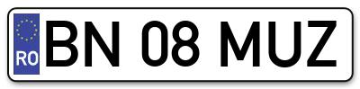Placuta inmatriculare numar auto  BN-08-MUZ, BN 08 MUZ, BN08MUZ