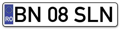 Placuta inmatriculare numar auto  BN-08-SLN, BN 08 SLN, BN08SLN