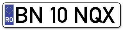 Placuta inmatriculare numar auto  BN-10-NQX, BN 10 NQX, BN10NQX