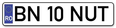 Placuta inmatriculare numar auto  BN-10-NUT, BN 10 NUT, BN10NUT