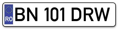 Placuta inmatriculare numar auto  BN-101-DRW, BN 101 DRW, BN101DRW