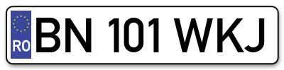 Placuta inmatriculare numar auto  BN-101-WKJ, BN 101 WKJ, BN101WKJ