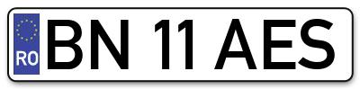 Placuta inmatriculare numar auto  BN-11-AES, BN 11 AES, BN11AES