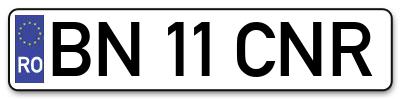 Placuta inmatriculare numar auto  BN-11-CNR, BN 11 CNR, BN11CNR
