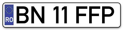Placuta inmatriculare numar auto  BN-11-FFP, BN 11 FFP, BN11FFP