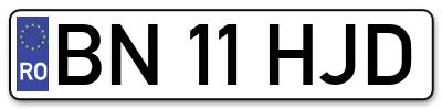 Placuta inmatriculare numar auto  BN-11-HJD, BN 11 HJD, BN11HJD