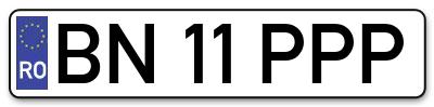 Placuta inmatriculare numar auto  BN-11-PPP, BN 11 PPP, BN11PPP