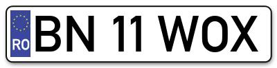 Placuta inmatriculare numar auto  BN-11-WOX, BN 11 WOX, BN11WOX