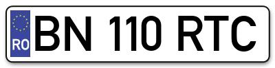 Placuta inmatriculare numar auto  BN-110-RTC, BN 110 RTC, BN110RTC