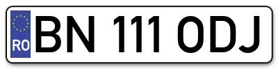 Placuta inmatriculare numar auto  BN-111-ODJ, BN 111 ODJ, BN111ODJ