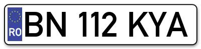 Placuta inmatriculare numar auto  BN-112-KYA, BN 112 KYA, BN112KYA