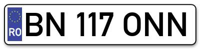 Placuta inmatriculare numar auto  BN-117-ONN, BN 117 ONN, BN117ONN