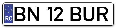 Placuta inmatriculare numar auto  BN-12-BUR, BN 12 BUR, BN12BUR
