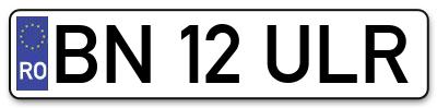 Placuta inmatriculare numar auto  BN-12-ULR, BN 12 ULR, BN12ULR